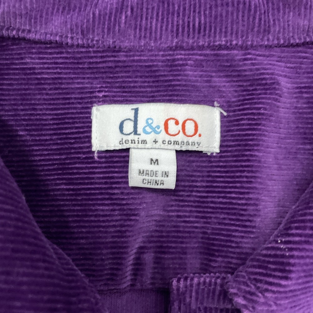 Denim & Co Purple Corduroy Vest Women's Medium Casual Holiday Western - Picture 2 of 3